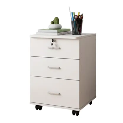 Classic Wooden Filing Cabinets with 3-Locking Drawers for Office Image - 20