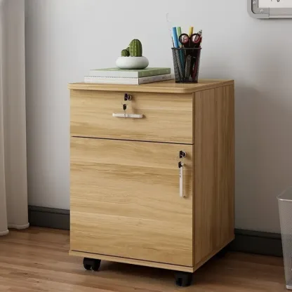 Classic Wooden Filing Cabinets with 3-Locking Drawers for Office Image - 23