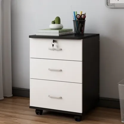 Classic Wooden Filing Cabinets with 3-Locking Drawers for Office Image - 29
