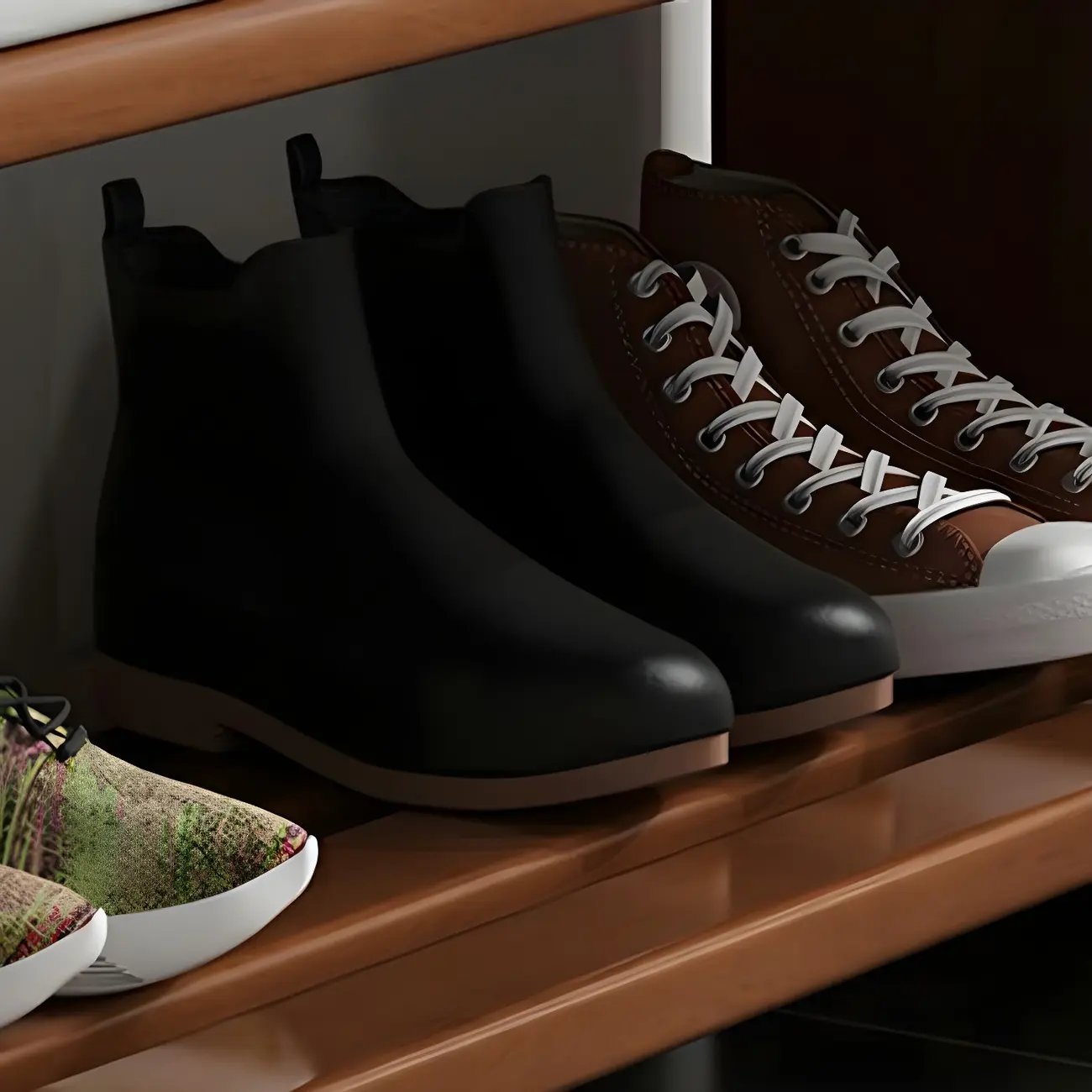 Entryway Natural Wood Shoe Storage Bench with Cushion Image - 10 | homeyfad