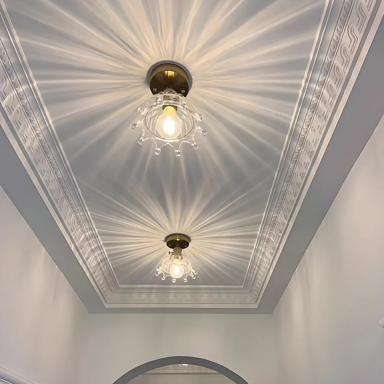 Modern Gold Semi Flush Mount Ceiling Light for Living Room Image - 1 | homeyfad