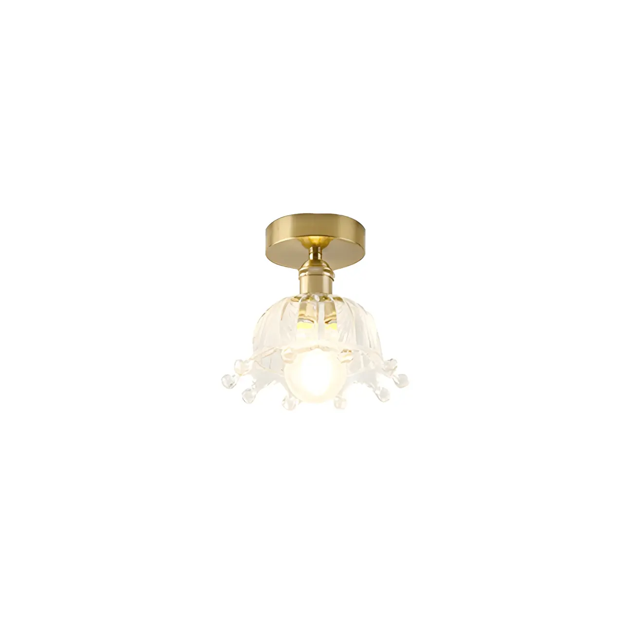 Modern Gold Semi Flush Mount Ceiling Light for Living Room Image - 4 | homeyfad