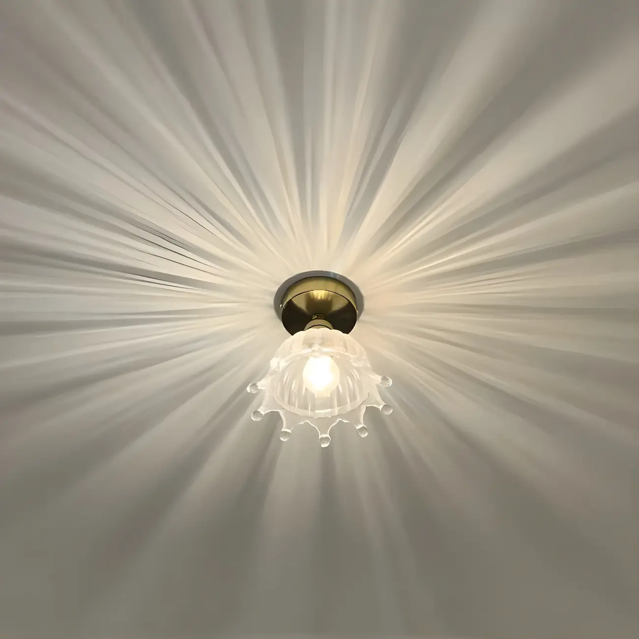 Modern Gold Semi Flush Mount Ceiling Light for Living Room Image - 2 | homeyfad