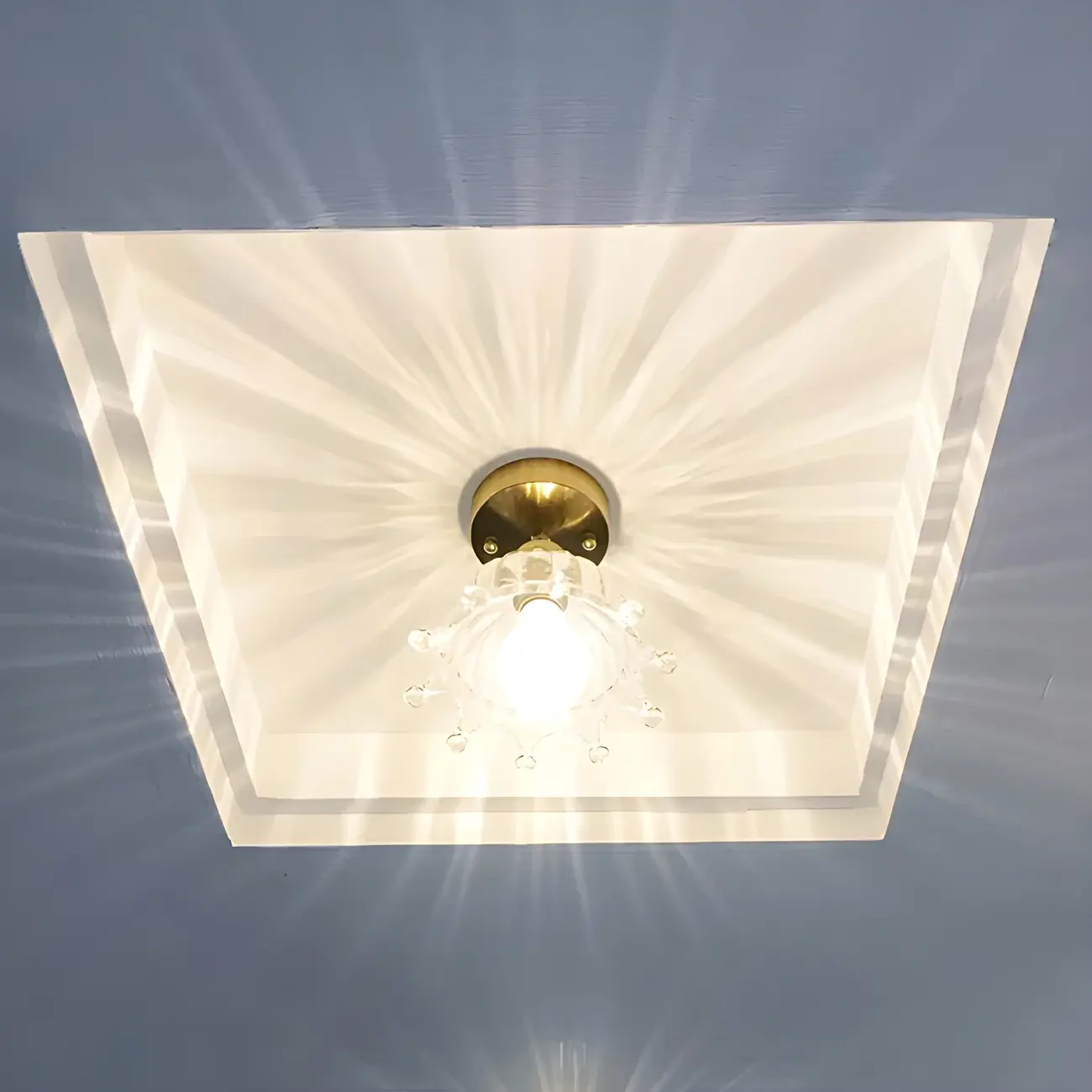Modern Gold Semi Flush Mount Ceiling Light for Living Room Image - 3 | homeyfad