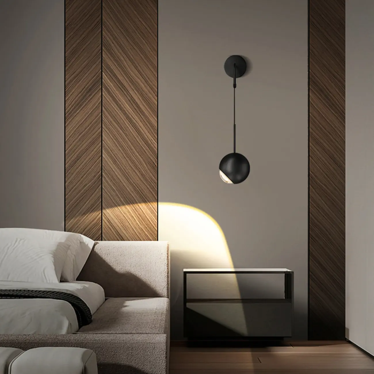 Adjustable Stylish Bedside Globe LED Wall Sconce in Dimmable | homeyfad