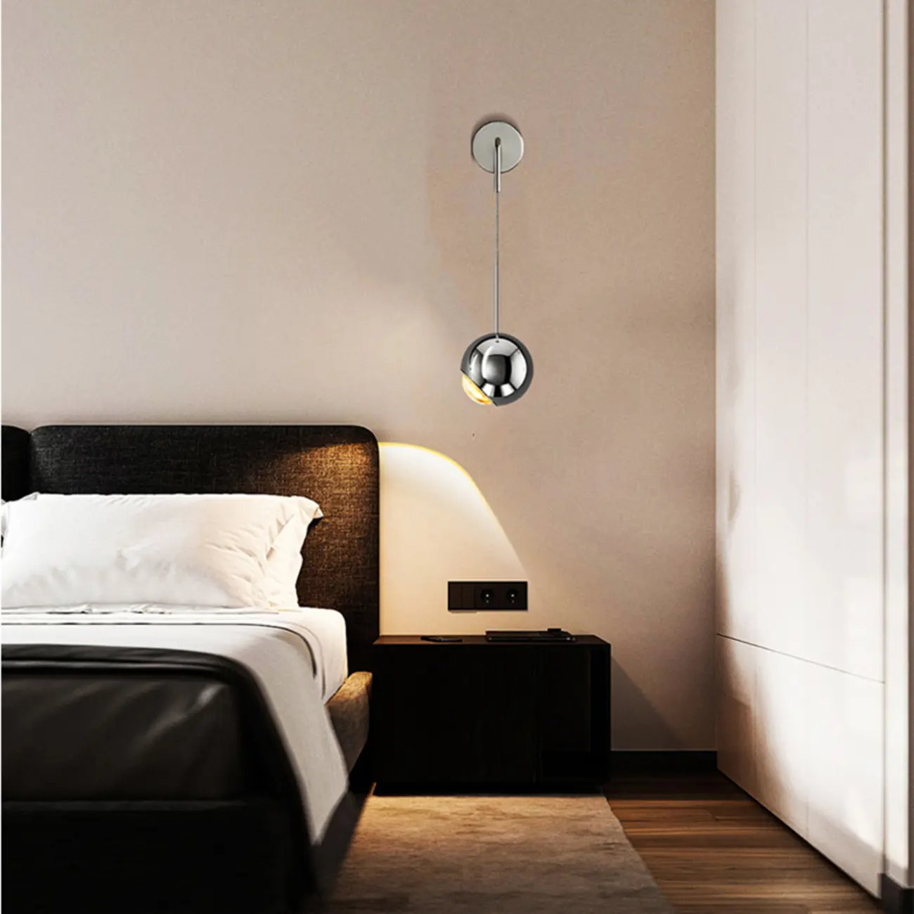 Adjustable Stylish Bedside Globe LED Wall Sconce in Dimmable | homeyfad