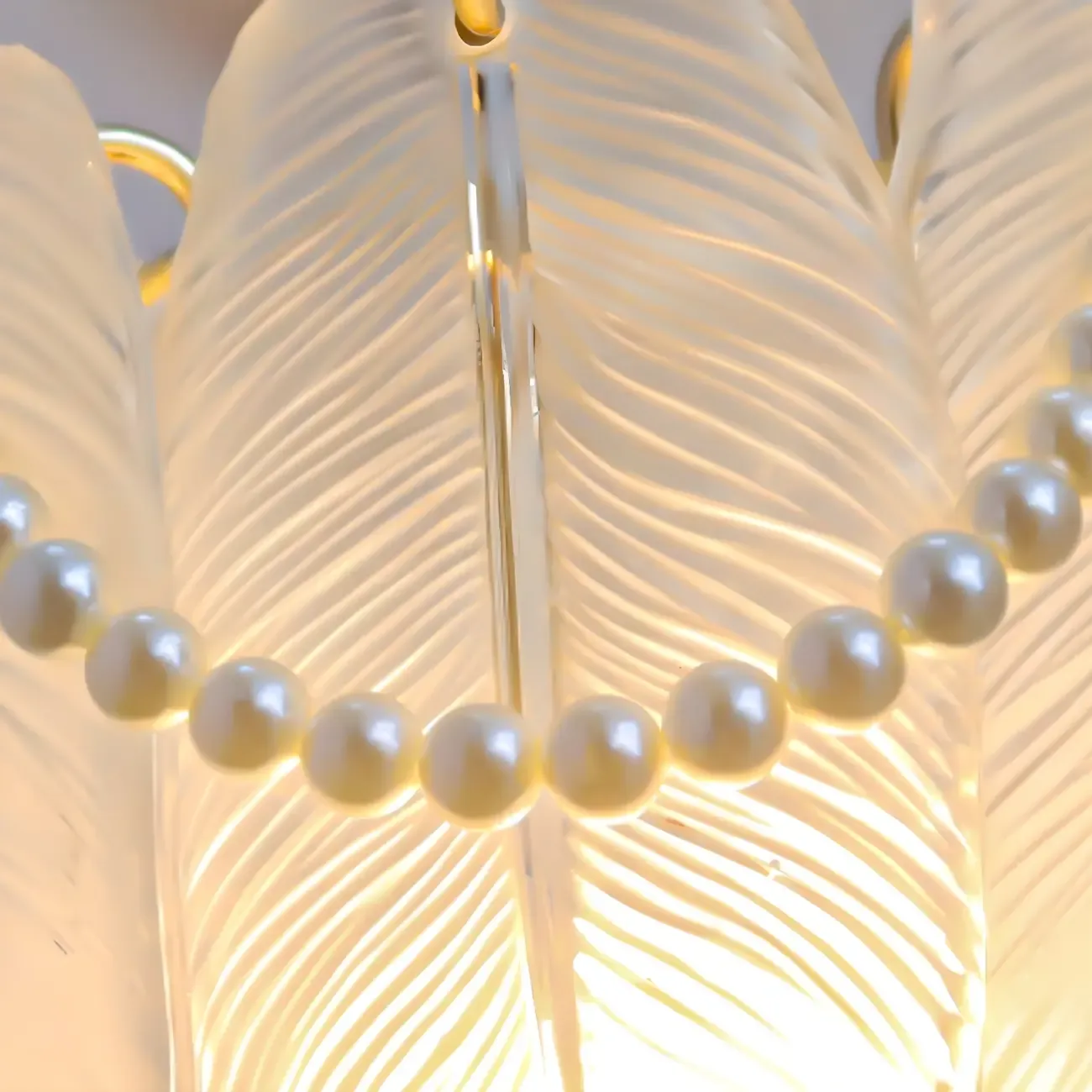 Modern Gold Glass Leaf Design Indoor Wall Light Image - 13