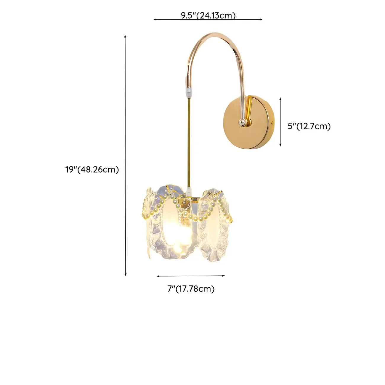 Modern Gold Glass Leaf Design Indoor Wall Light Image - 17