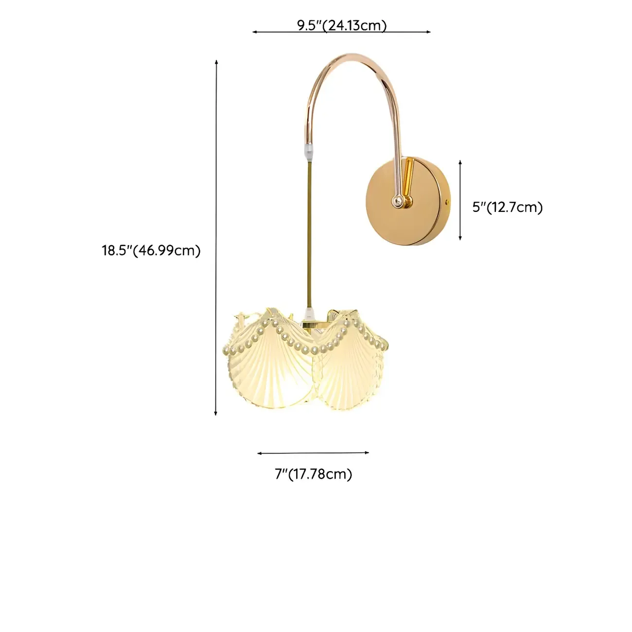 Modern Gold Glass Leaf Design Indoor Wall Light Image - 18