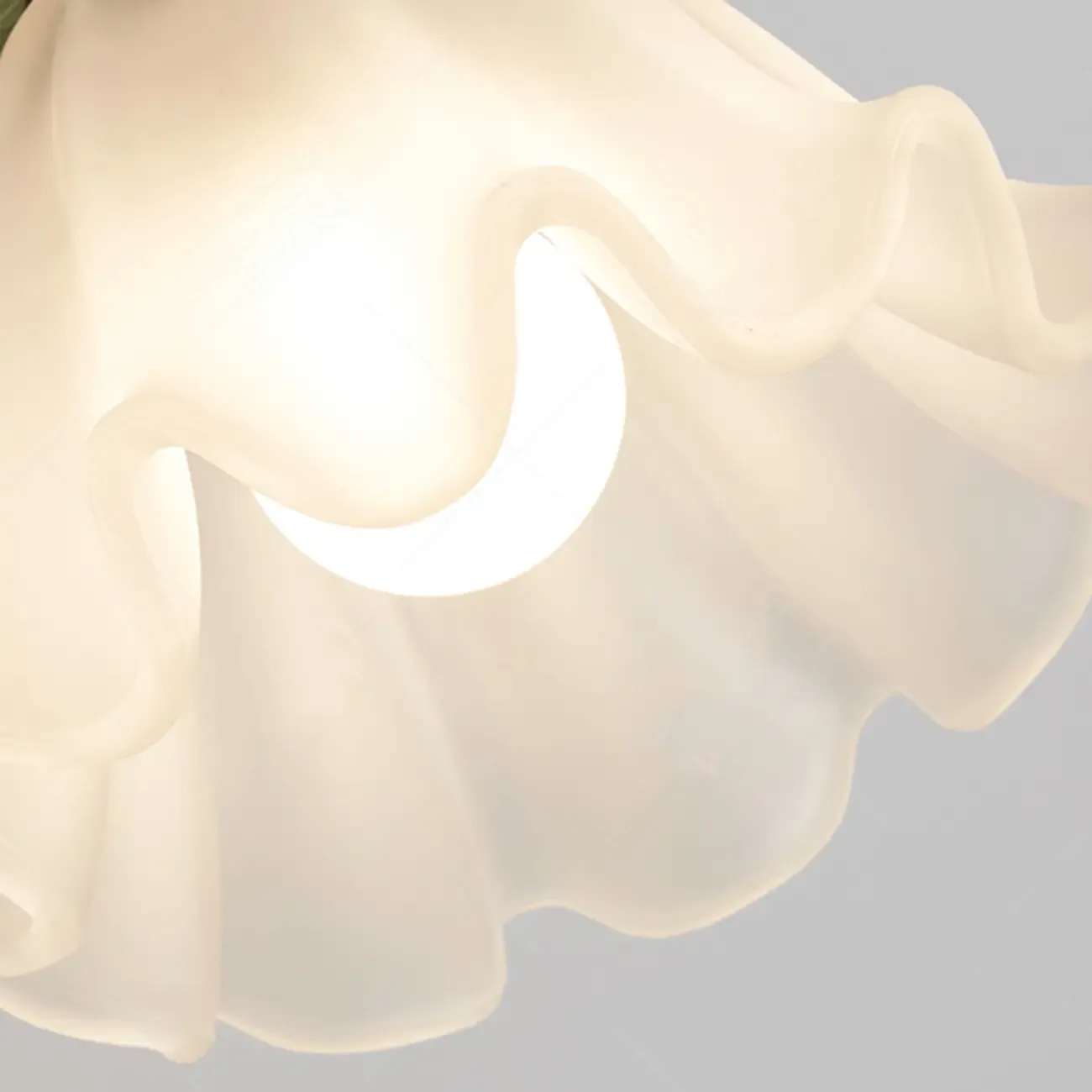Vivid Frosted Glass Green Floral Wall Sconce Image - 7