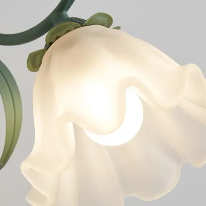 Vivid Frosted Glass Green Floral Wall Sconce Image - 9