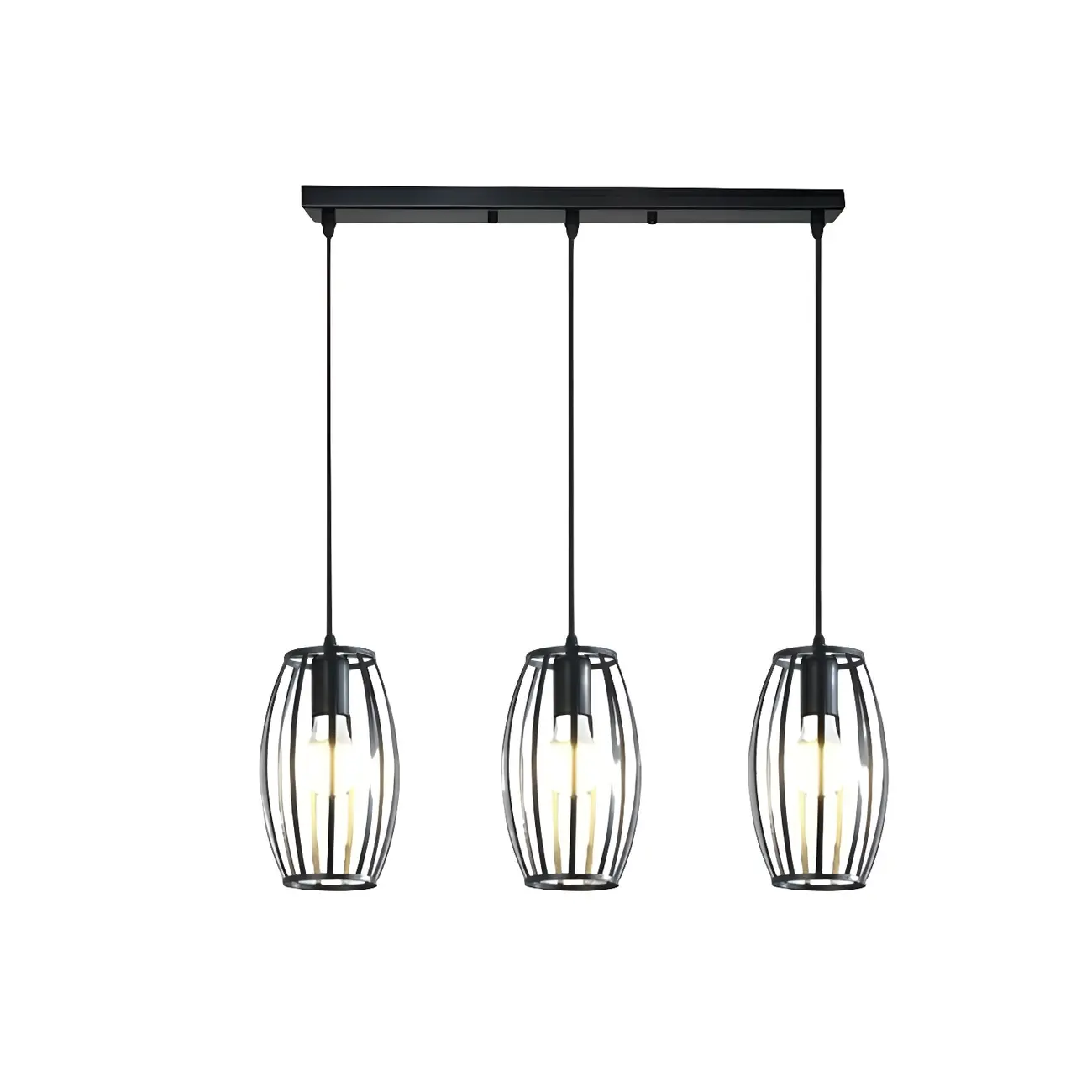 Industrial Black Geometric Adjustable Pendant Light Image - 3 | homeyfad