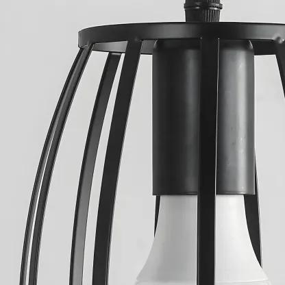 Industrial Black Geometric Adjustable Pendant Light Image - 6