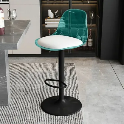 Minimalist Acrylic Adjustable Bar Stools with Cushion for Kitchen Image - 5