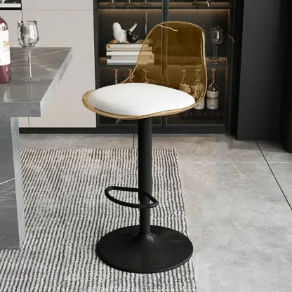 Minimalist Acrylic Adjustable Bar Stools with Cushion for Kitchen Image - 13
