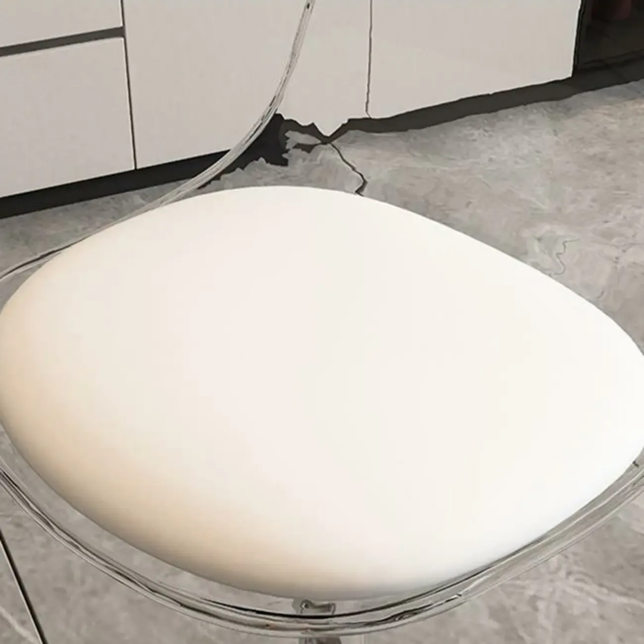 Minimalist Acrylic Adjustable Bar Stools with Cushion for Kitchen Image - 16