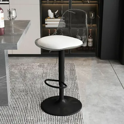 Minimalist Acrylic Adjustable Bar Stools with Cushion for Kitchen Image - 17