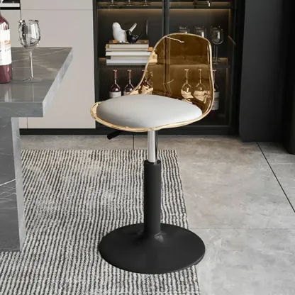 Minimalist Acrylic Adjustable Bar Stools with Cushion for Kitchen Image - 20