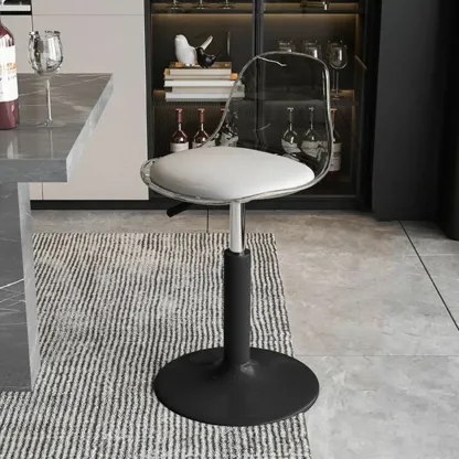 Minimalist Acrylic Adjustable Bar Stools with Cushion for Kitchen Image - 21