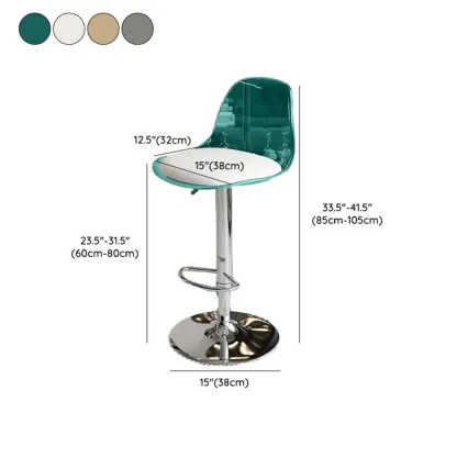 Minimalist Acrylic Adjustable Bar Stools with Cushion for Kitchen Image - 32