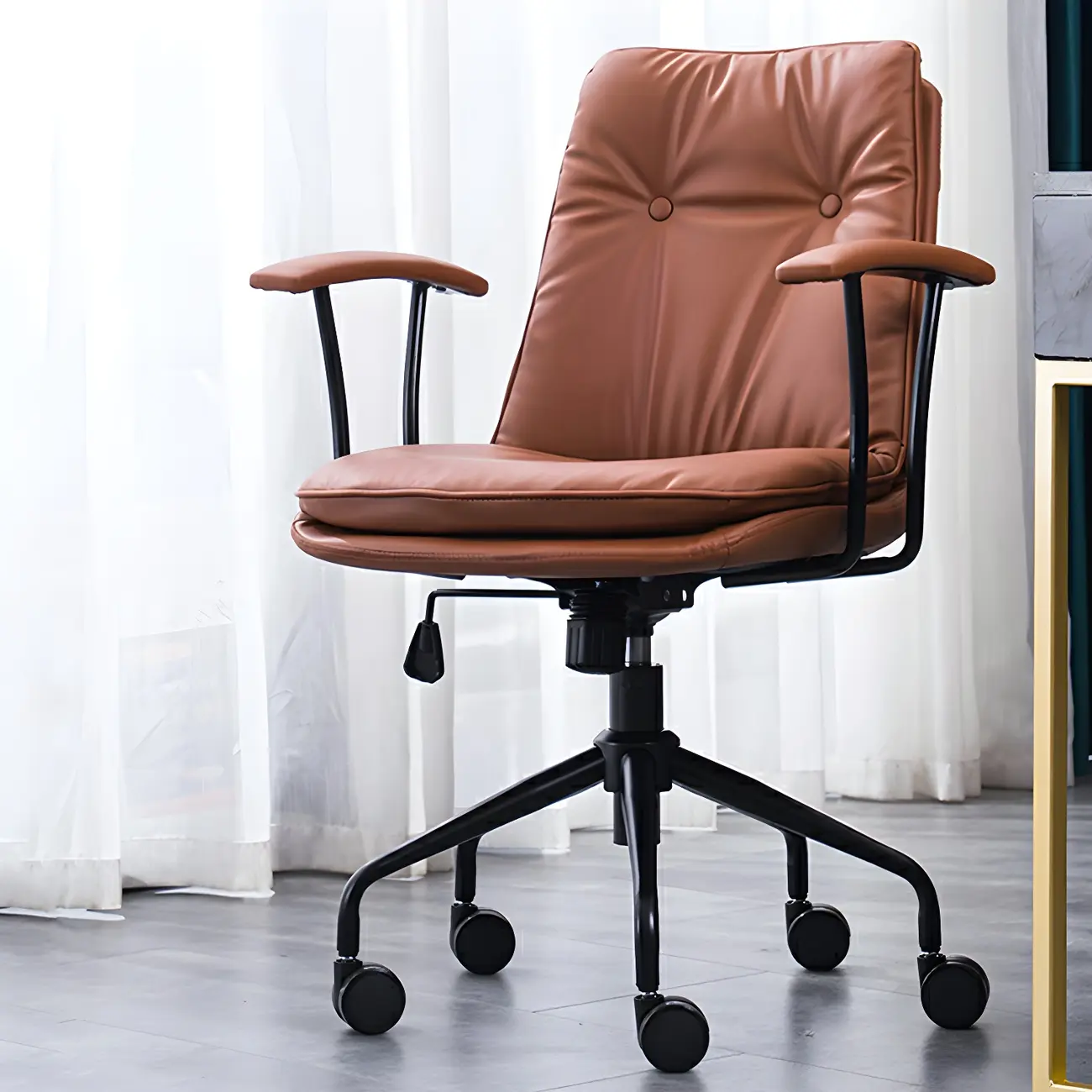 Modern Leather Adjustable Swivel Office Chair Image - 22 | homeyfad