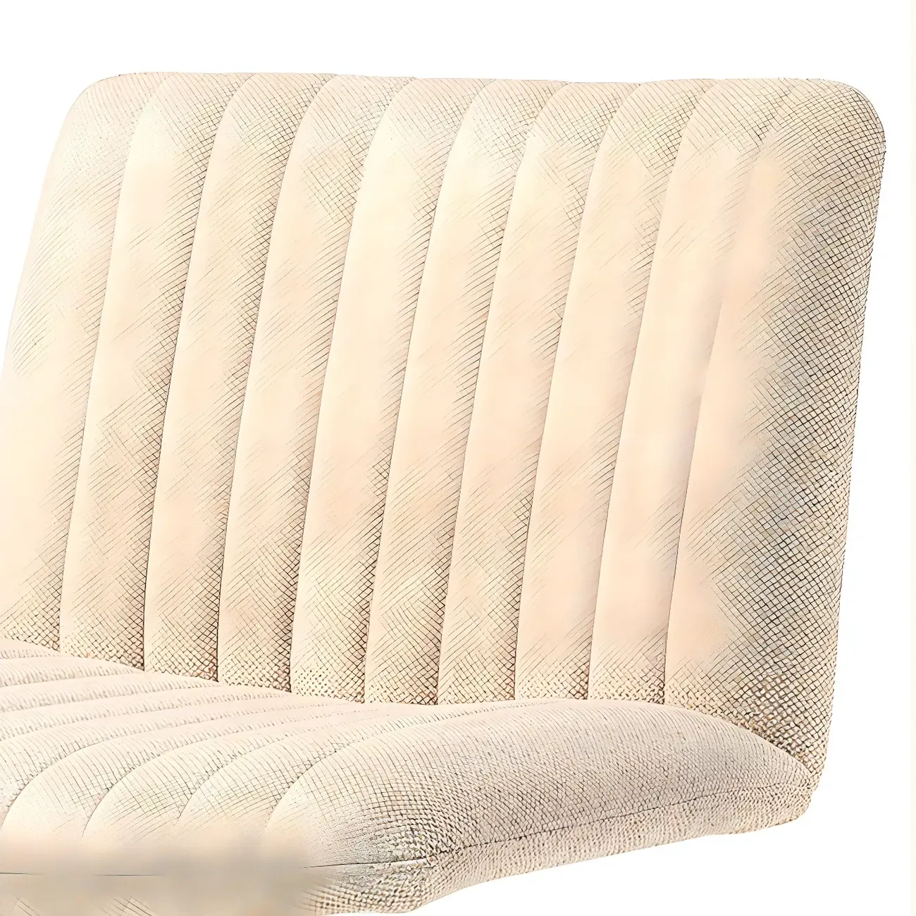 Modern Cream Leather Adjustable Swivel Side Chair Image - 7