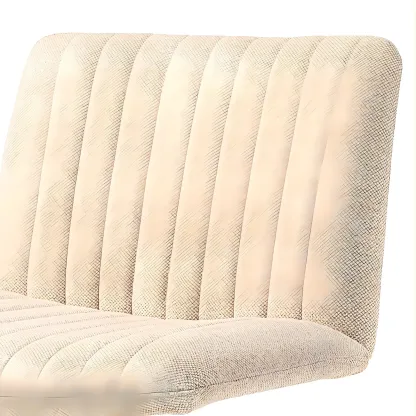 Modern Cream Leather Adjustable Swivel Side Chair Image - 7