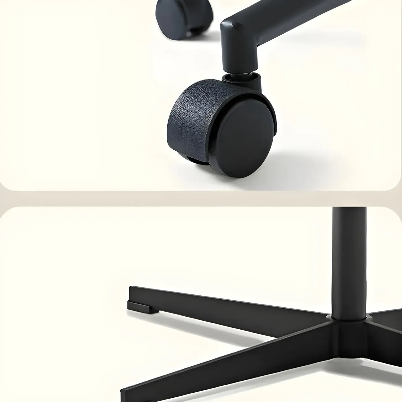 Modern Cream Leather Adjustable Swivel Side Chair Image - 11