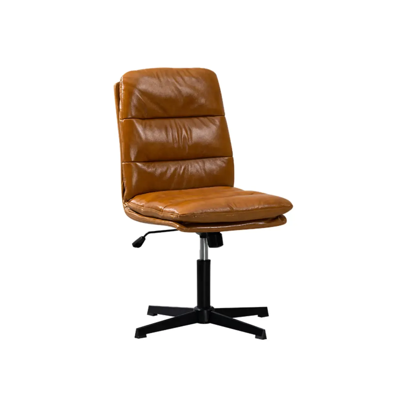 White Leather Tilt Lock Swivel Office Chairs Image - 11