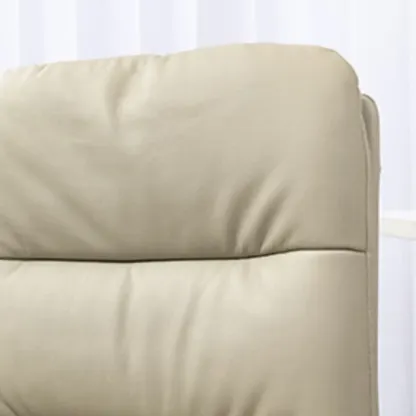 White Leather Tilt Lock Swivel Office Chairs Image - 7