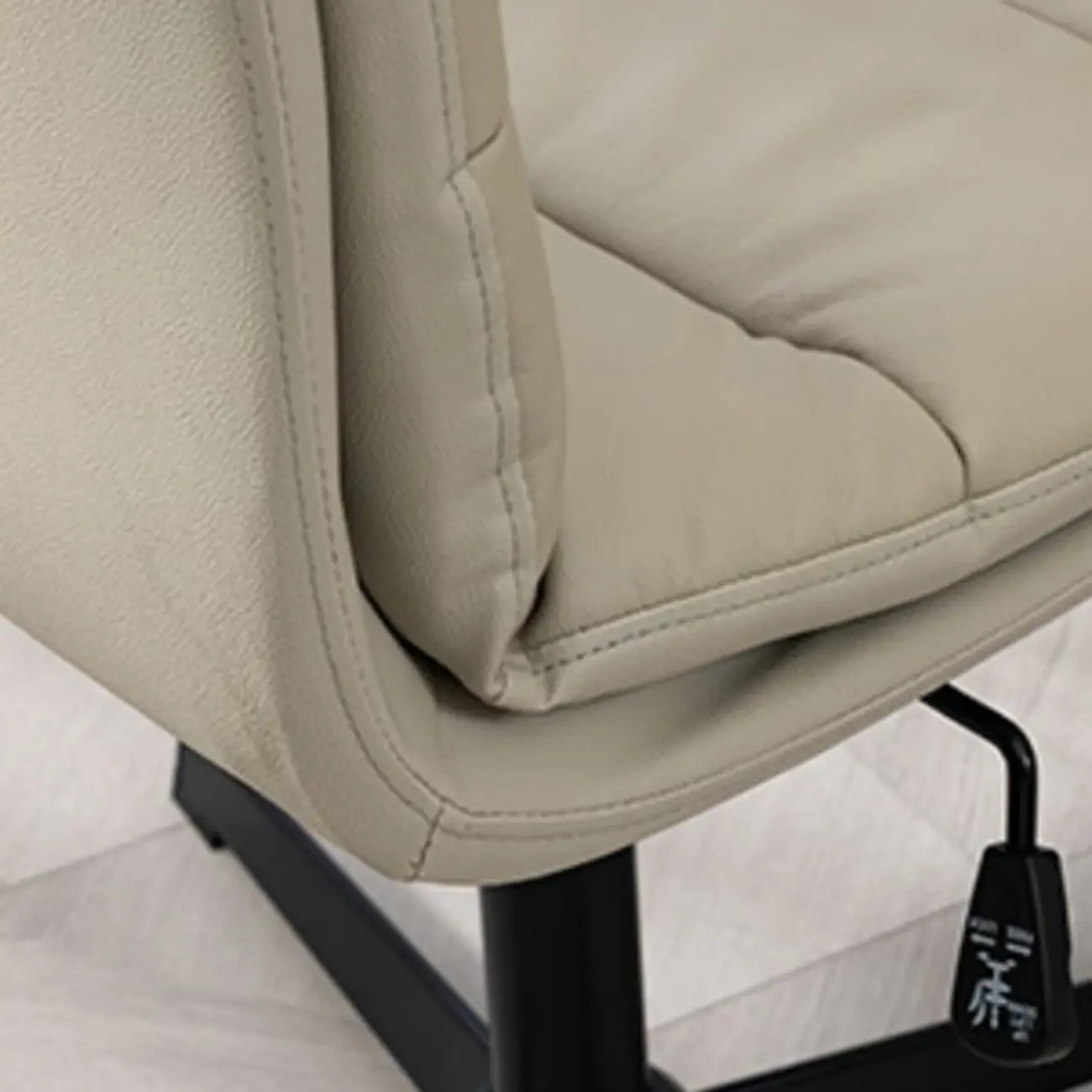 White Leather Tilt Lock Swivel Office Chairs Image - 8 | homeyfad