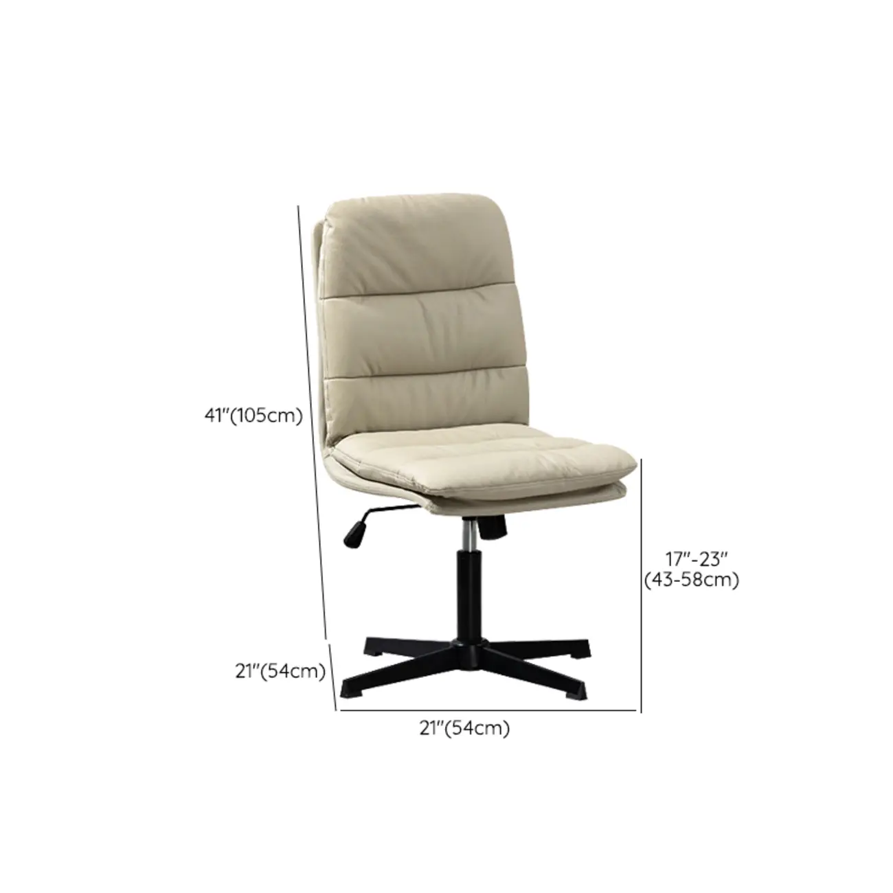 White Leather Tilt Lock Swivel Office Chairs #size