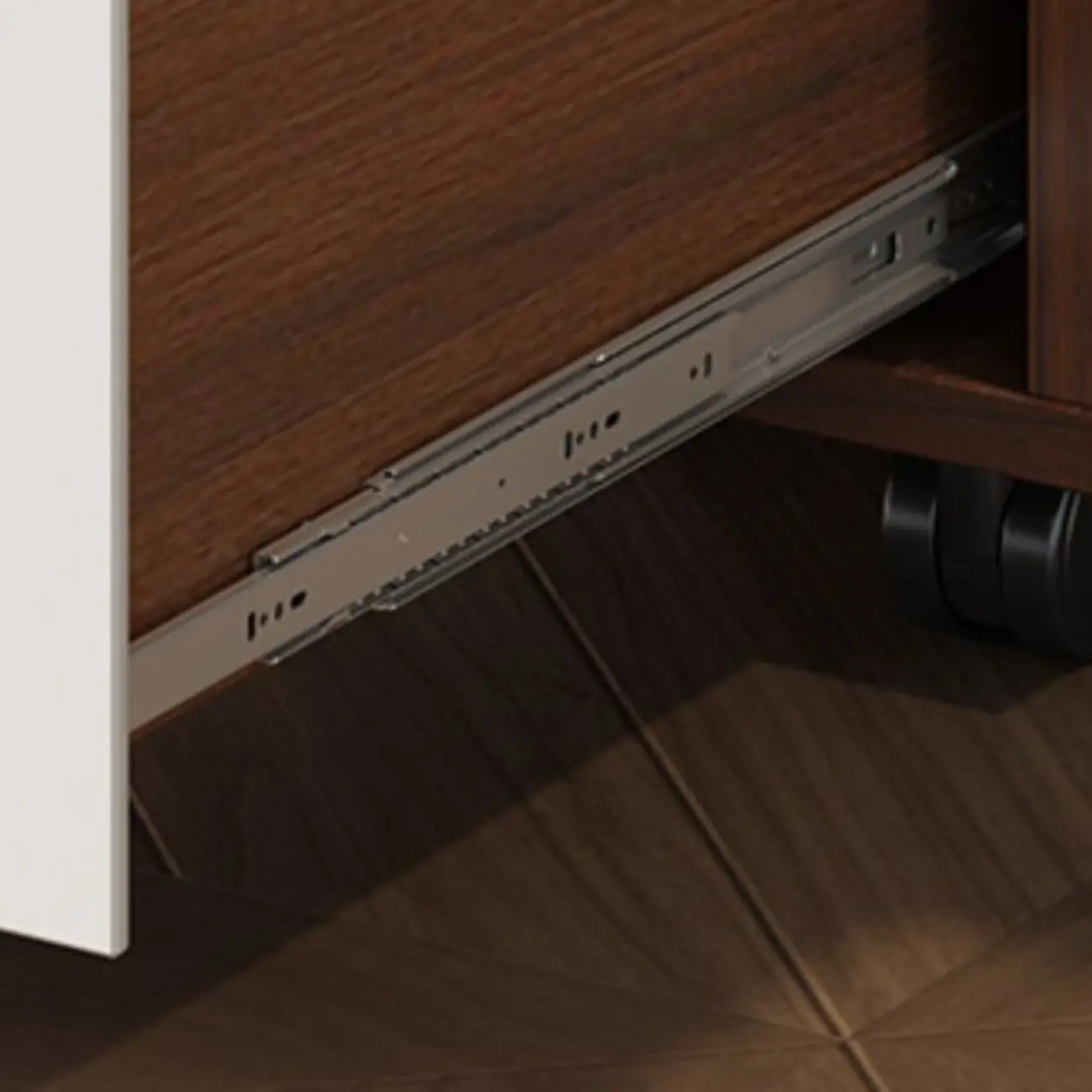 Modern Wooden Lockable Filing Cabinet with 3-Drawers & Wheels Image - 7 | homeyfad