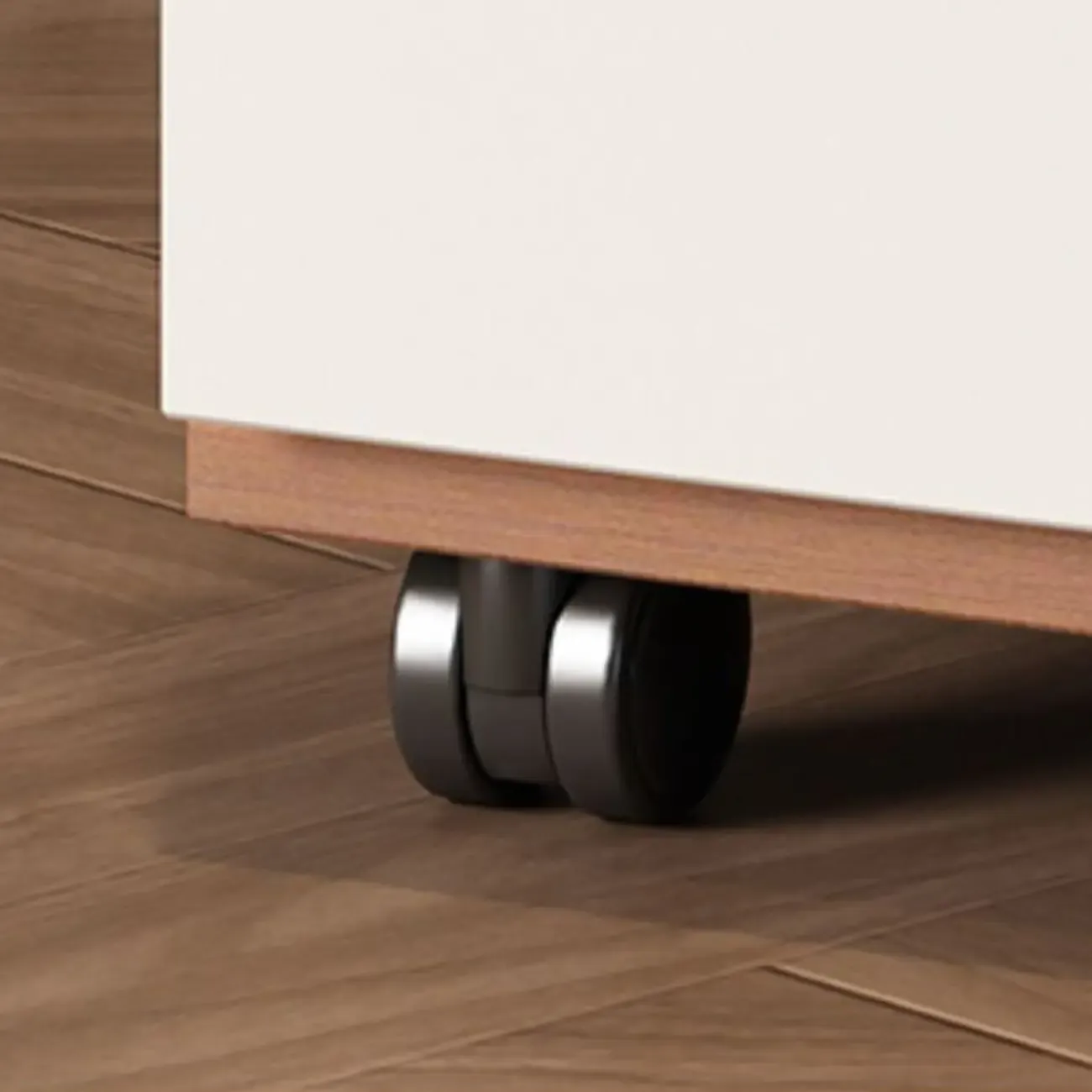 Modern Wooden Lockable Filing Cabinet with 3-Drawers & Wheels Image - 9