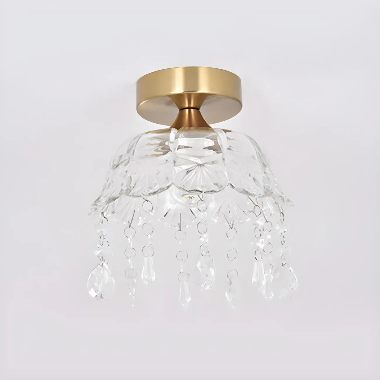 Contemporary LED Brass Semi-Flush Ceiling Light for Home Image - 9 | homeyfad