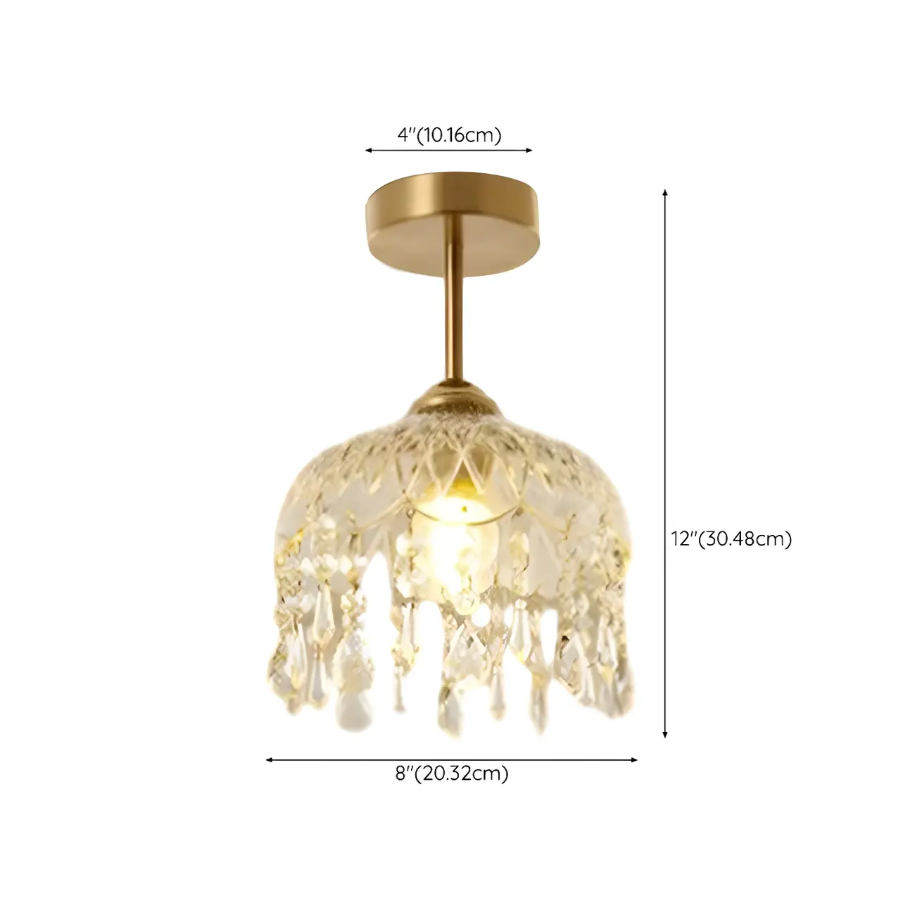 Contemporary LED Brass Semi-Flush Ceiling Light for Home #size | homeyfad