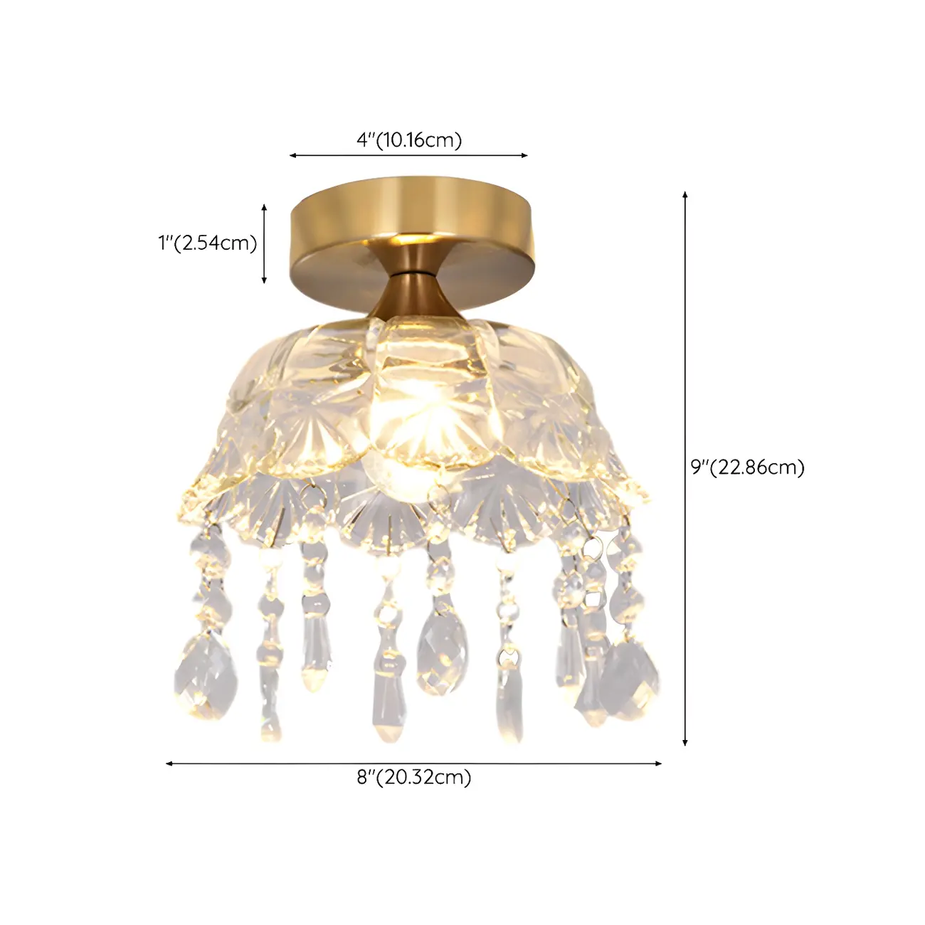 Contemporary LED Brass Semi-Flush Ceiling Light for Home Image - 15 | homeyfad