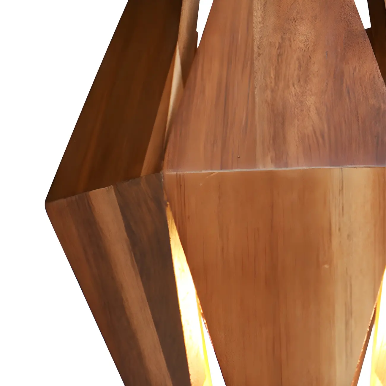 Modern Walnut Wood Geometric Indoor Wall Light Fixture Image - 10 | homeyfad