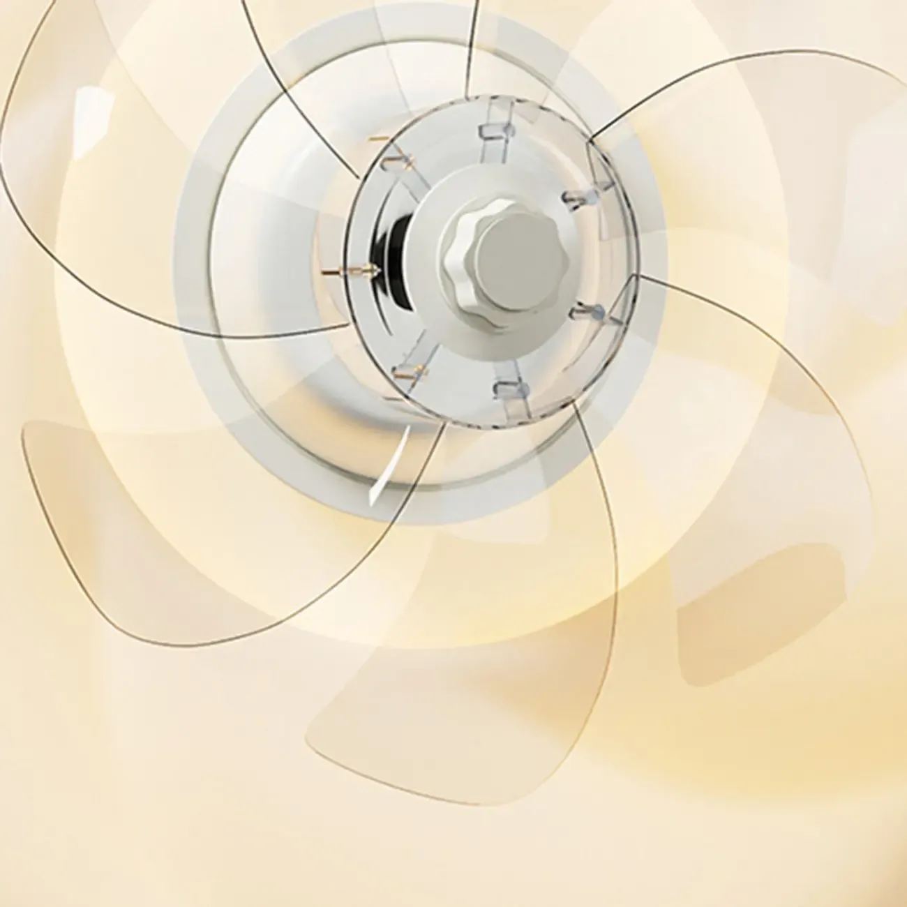 20" White Round Ceiling Fan with Dimmable Light for Bedroom