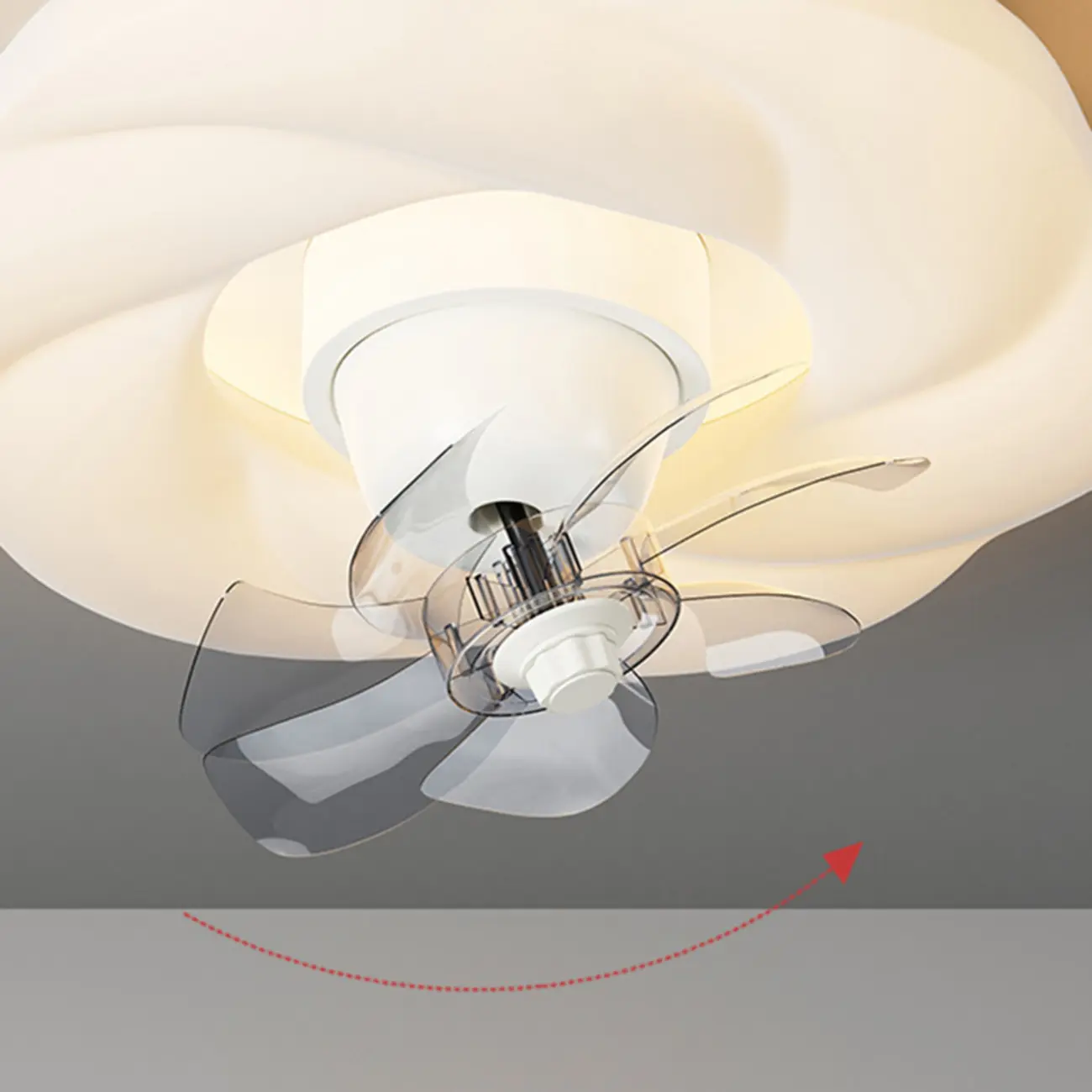 20" White Round Ceiling Fan with Dimmable Light for Bedroom | homeyfad