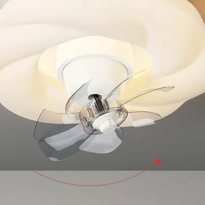 20" White Round Ceiling Fan with Dimmable Light for Bedroom
