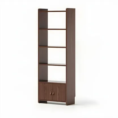 Rustic Brown Cabinets Storage Wood Bookshelf Image - 2