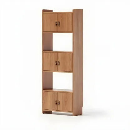 Rustic Brown Cabinets Storage Wood Bookshelf Image - 11