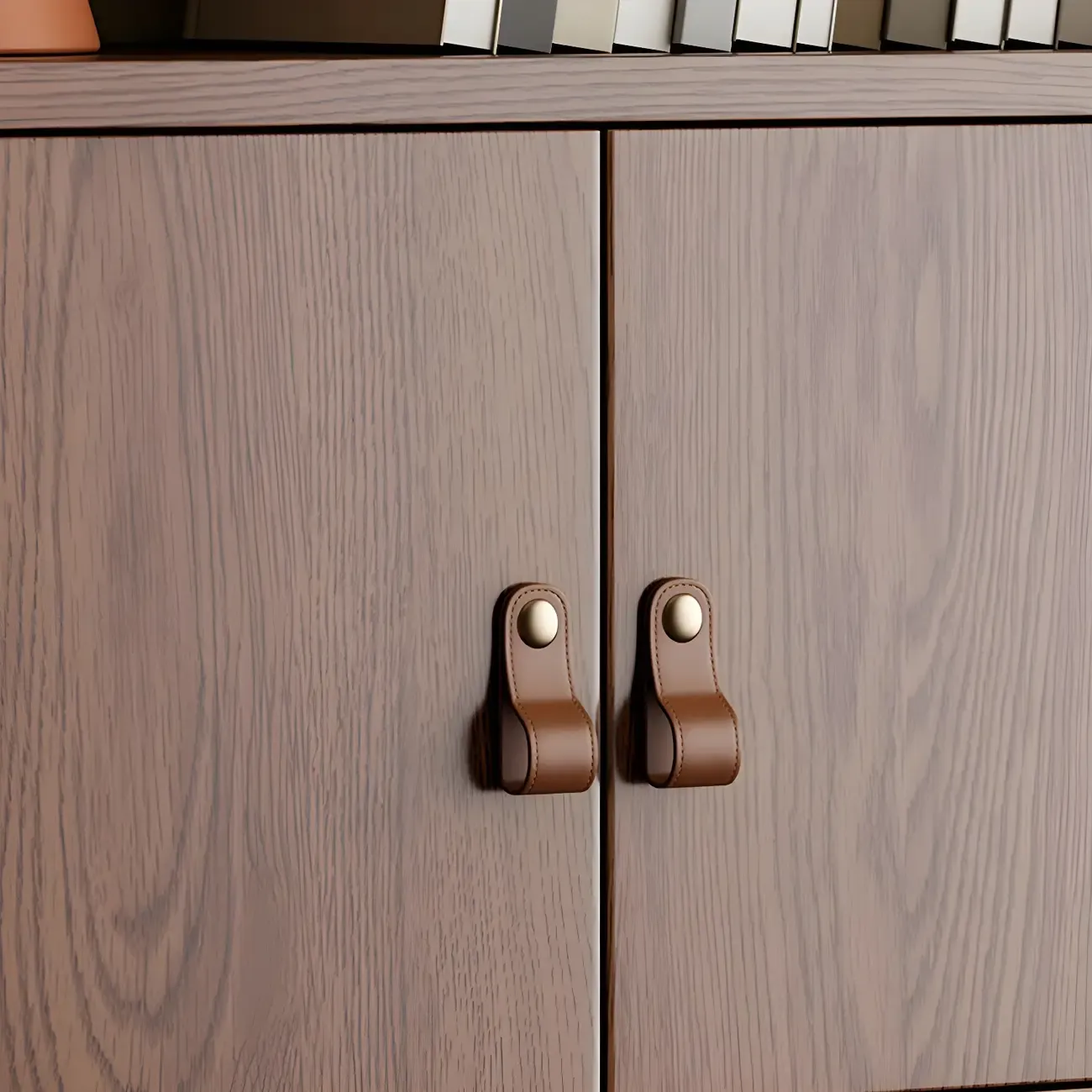 Rustic Brown Cabinets Storage Wood Bookshelf Image - 14