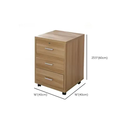 Vintage Wooden Lockable Filing Cabinet with Wheels for Home #size