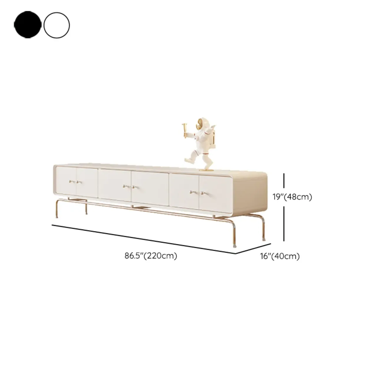 Contemporary White Wooden TV Stand with Drawers and Cabinet Image - 15