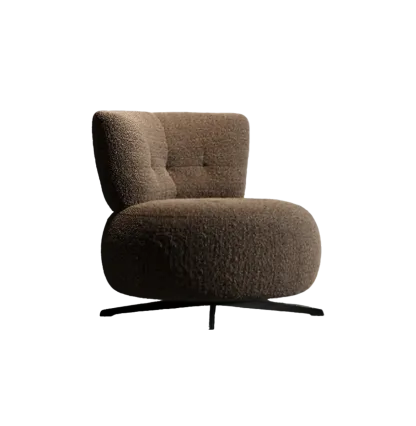 Swivel Contemporary Loop Velvet Accent Chair Pillow Included Image - 8