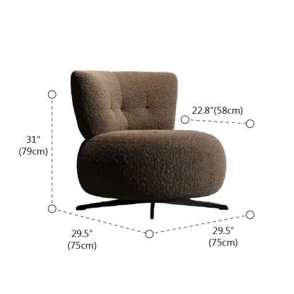 Swivel Contemporary Loop Velvet Accent Chair Pillow Included Image - 9
