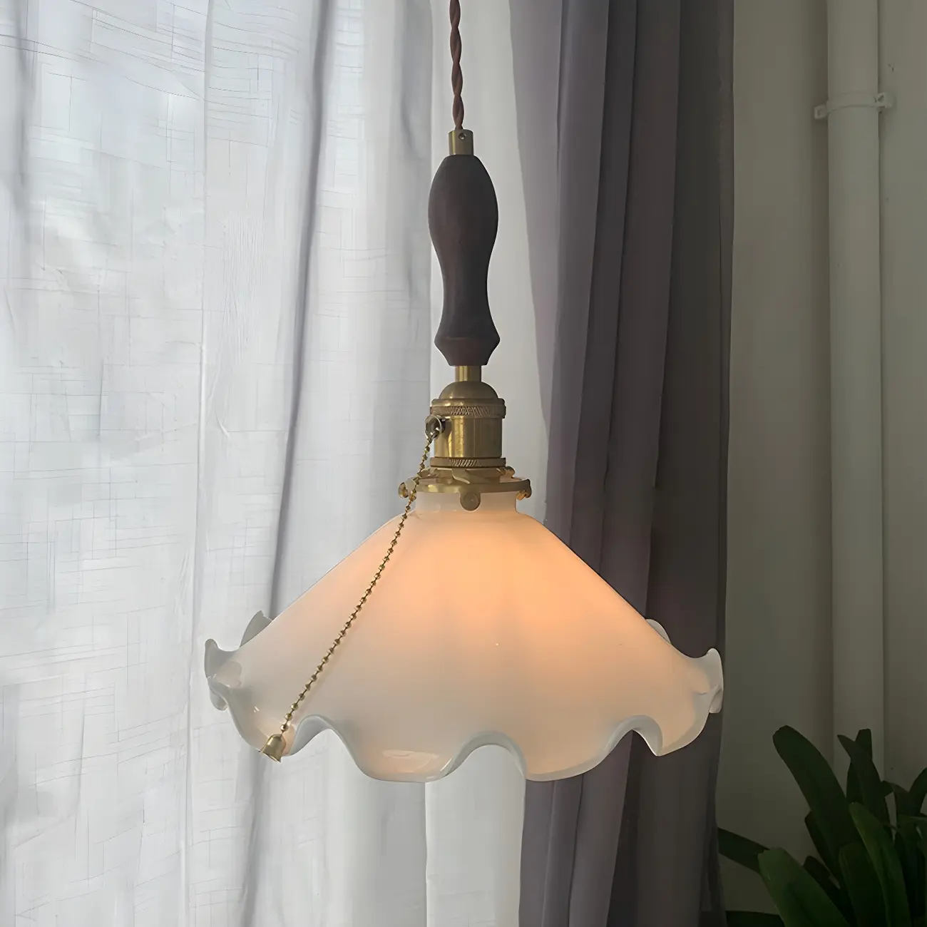 Modern Gold Accent Glass Flower Pendant Light  Image - 4 | homeyfad