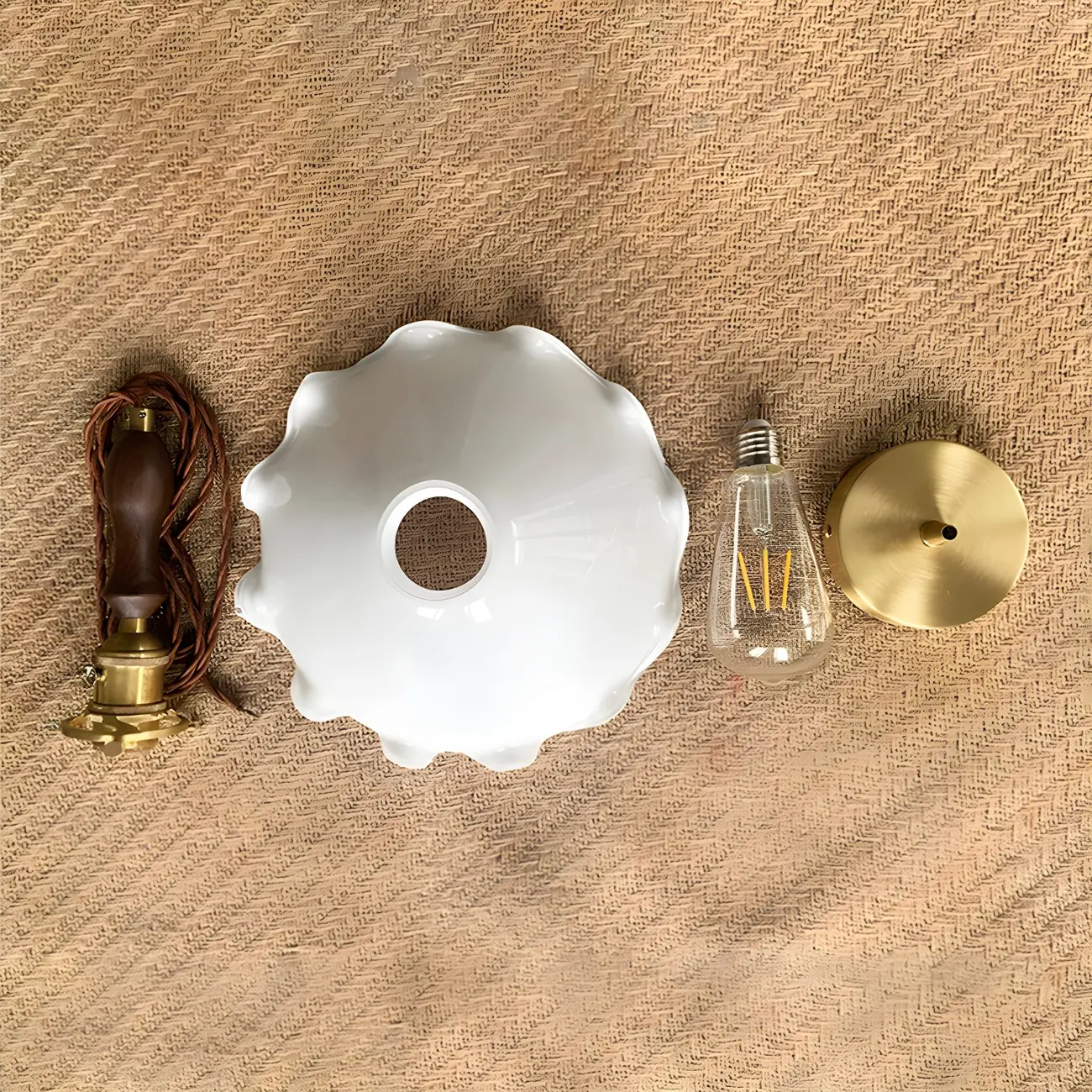 Modern Gold Accent Glass Flower Pendant Light  Image - 7 | homeyfad